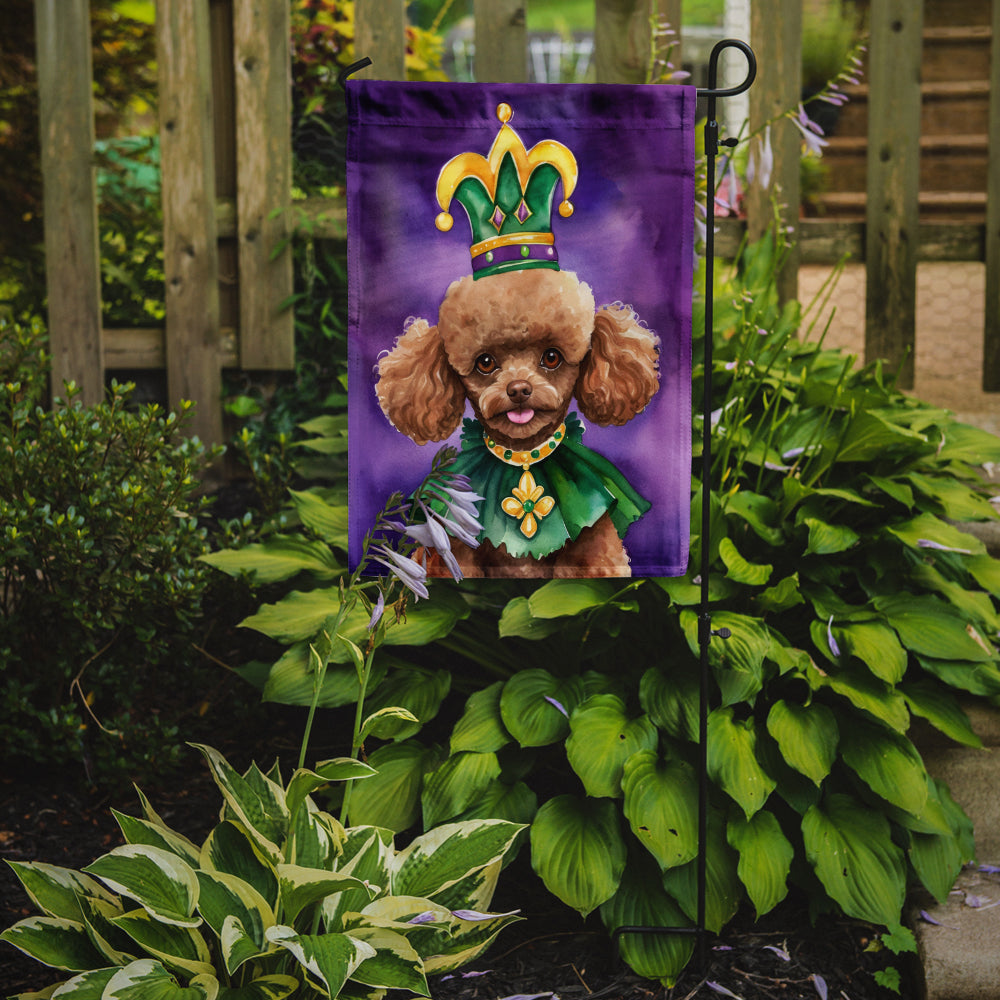 Poodle King of Mardi Gras Garden Flag Mailbox Decorative Yard Banner Outside Patio Artwork for Flower Beds, Garden Size, Multicolor