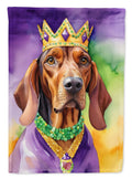 Redbone Coonhound King of Mardi Gras Garden Flag Mailbox Decorative Yard Banner Outside Patio Artwork for Flower Beds, Garden Size, Multicolor