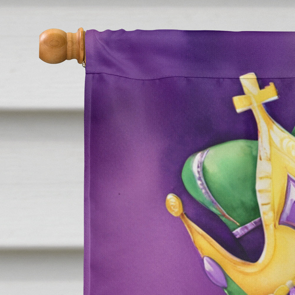 Redbone Coonhound King of Mardi Gras House Flag 28x40 Porch Sleeve Pole Decorative Outside Yard Banner Artwork Wall Hanging, Polyester