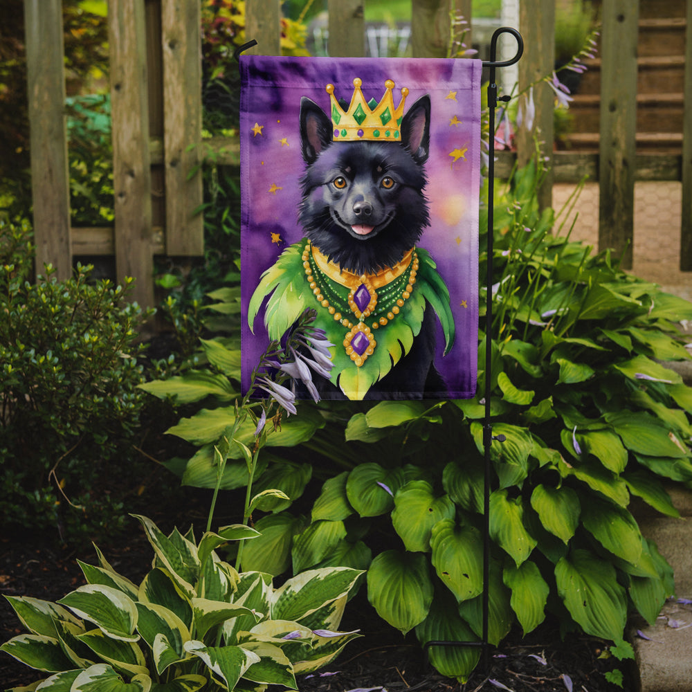 Schipperke King of Mardi Gras Garden Flag Mailbox Decorative Yard Banner Outside Patio Artwork for Flower Beds, Garden Size, Multicolor