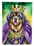 Tibetan Mastiff King of Mardi Gras Garden Flag Mailbox Decorative Yard Banner Outside Patio Artwork for Flower Beds, Garden Size, Multicolor