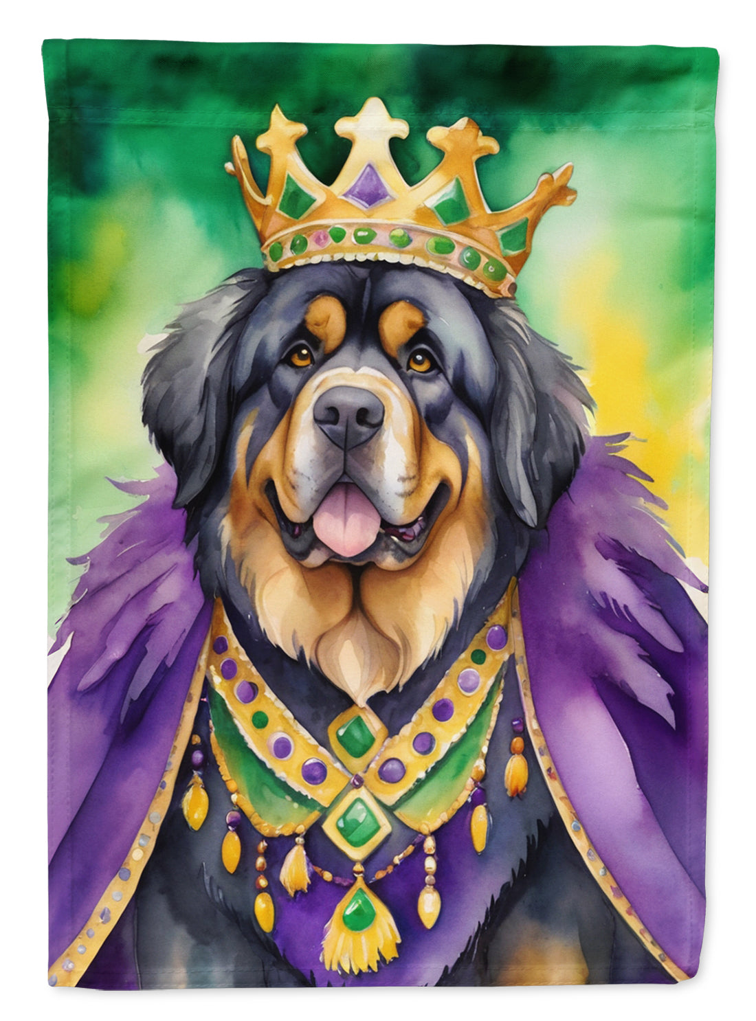 Tibetan Mastiff King of Mardi Gras Garden Flag Mailbox Decorative Yard Banner Outside Patio Artwork for Flower Beds, Garden Size, Multicolor