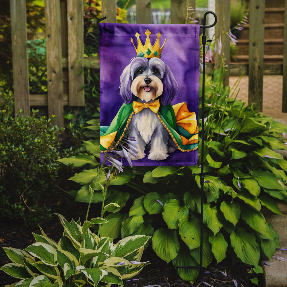 Tibetan Terrier King of Mardi Gras Garden Flag Mailbox Decorative Yard Banner Outside Patio Artwork for Flower Beds, Garden Size, Multicolor