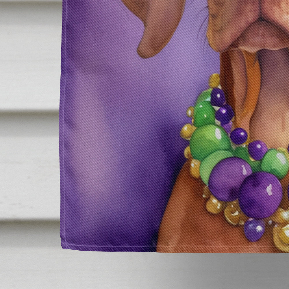 Vizsla King of Mardi Gras House Flag 28x40 Porch Sleeve Pole Decorative Outside Yard Banner Artwork Wall Hanging, Polyester
