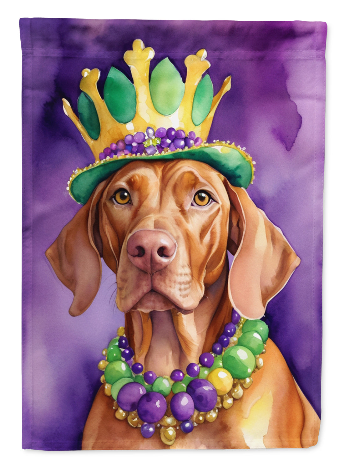 Vizsla King of Mardi Gras Garden Flag Mailbox Decorative Yard Banner Outside Patio Artwork for Flower Beds, Garden Size, Multicolor