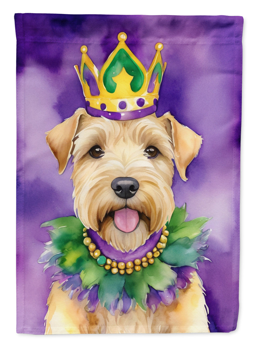 Wheaten Terrier King of Mardi Gras Garden Flag Mailbox Decorative Yard Banner Outside Patio Artwork for Flower Beds, Garden Size, Multicolor