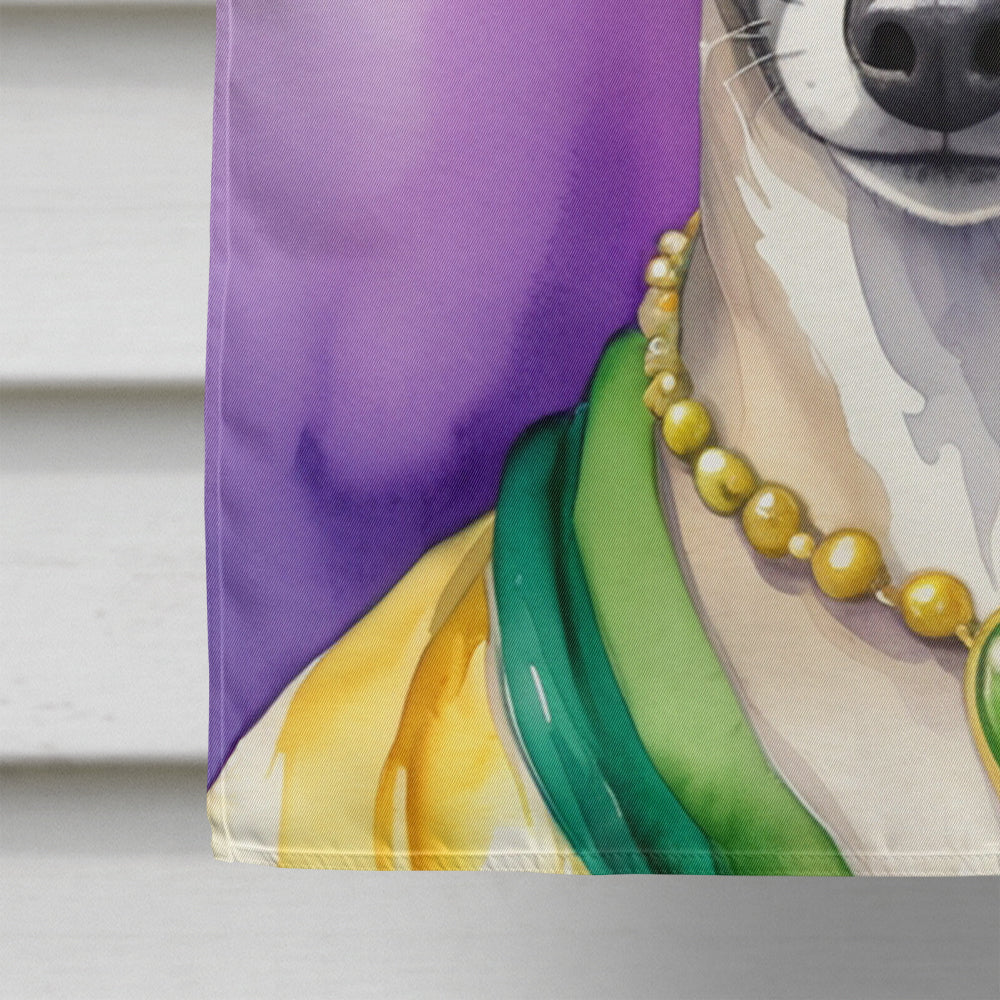 Whippet King of Mardi Gras House Flag 28x40 Porch Sleeve Pole Decorative Outside Yard Banner Artwork Wall Hanging, Polyester