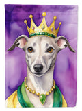 Whippet King of Mardi Gras Garden Flag Mailbox Decorative Yard Banner Outside Patio Artwork for Flower Beds, Garden Size, Multicolor