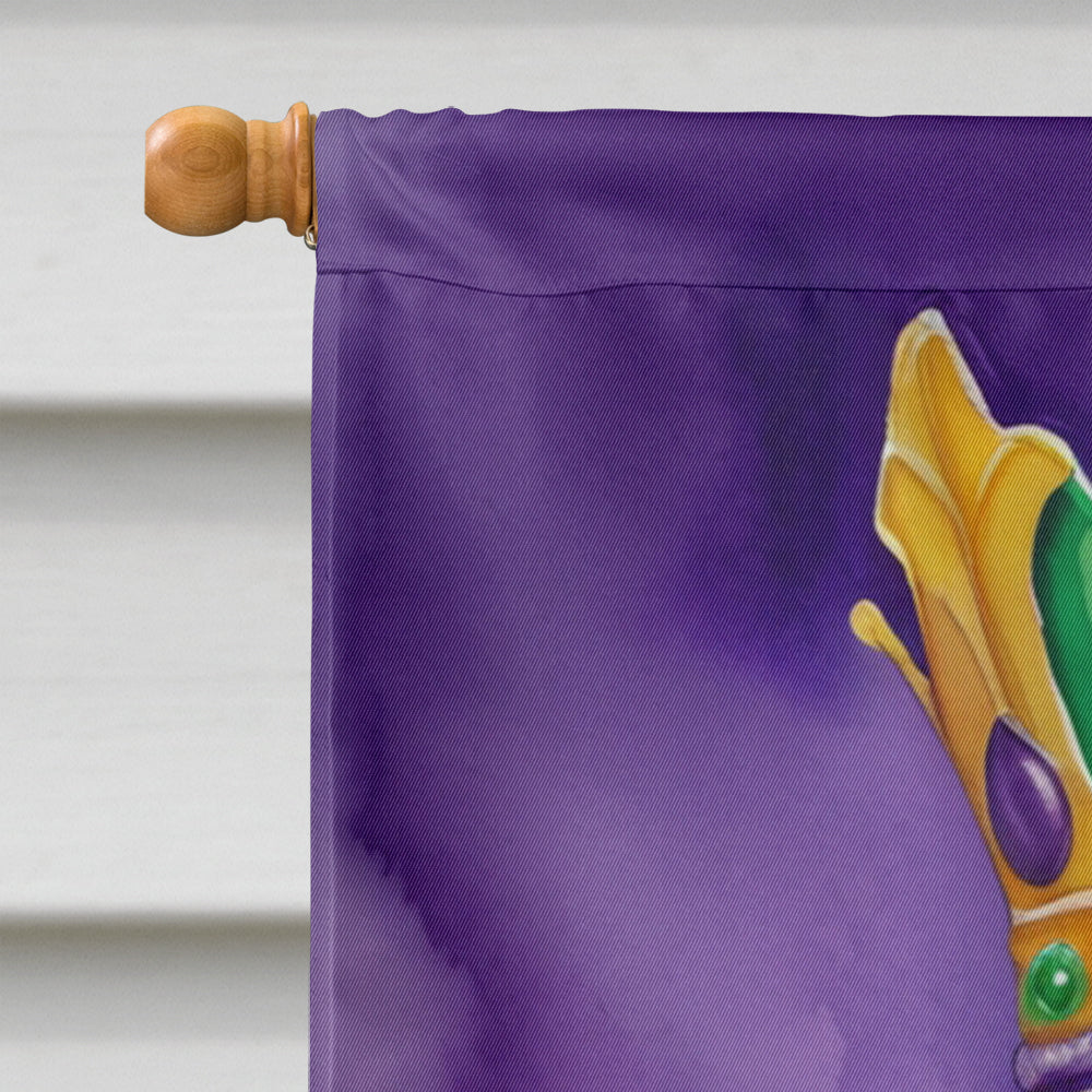 Wirehaired Pointing Griffon King of Mardi Gras House Flag 28x40 Porch Sleeve Pole Decorative Outside Yard Banner Artwork Wall Hanging, Polyester
