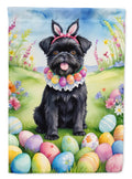 Affenpinscher Easter Egg Hunt House Flag 28x40 Porch Sleeve Pole Decorative Outside Yard Banner Artwork Wall Hanging, Polyester