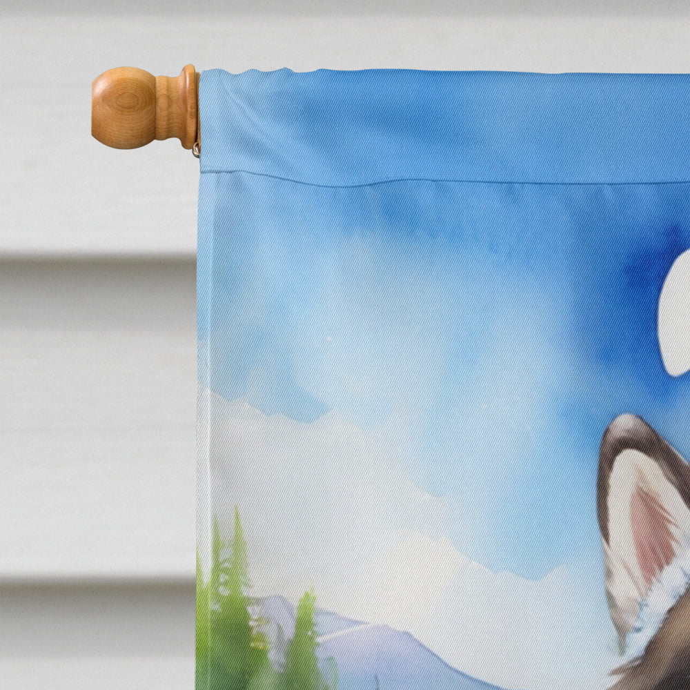 Alaskan Malamute Easter Egg Hunt House Flag 28x40 Porch Sleeve Pole Decorative Outside Yard Banner Artwork Wall Hanging, Polyester