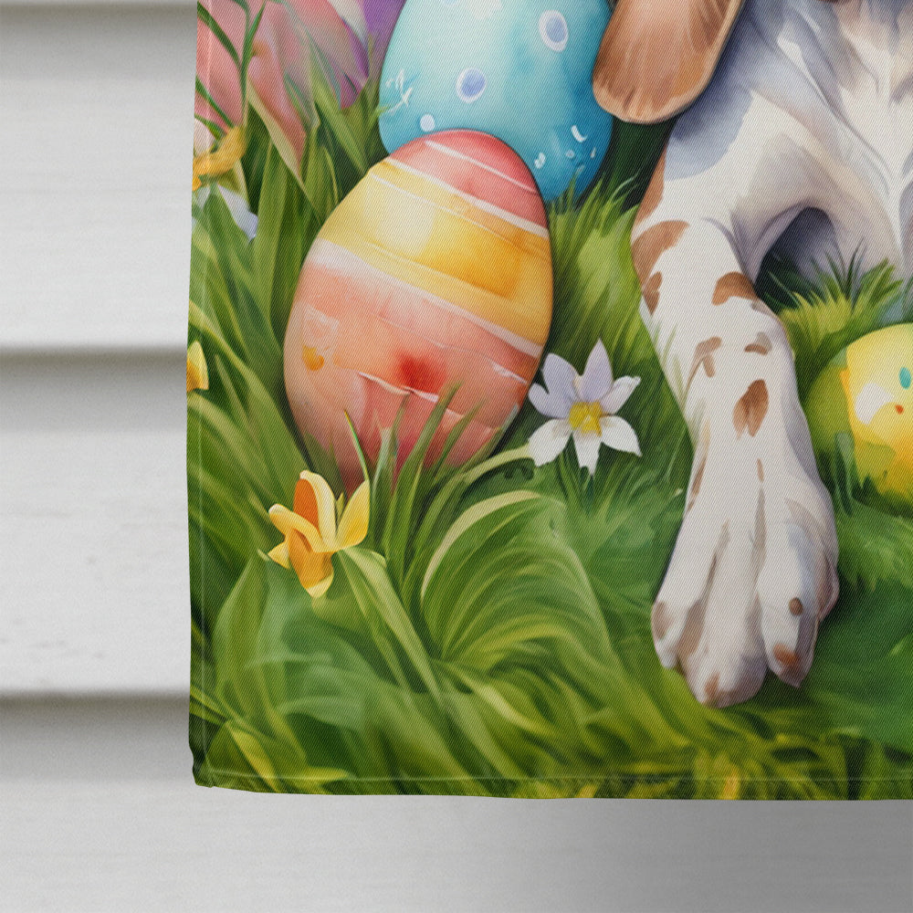 American English Coonhound Easter Egg Hunt House Flag 28x40 Porch Sleeve Pole Decorative Outside Yard Banner Artwork Wall Hanging, Polyester