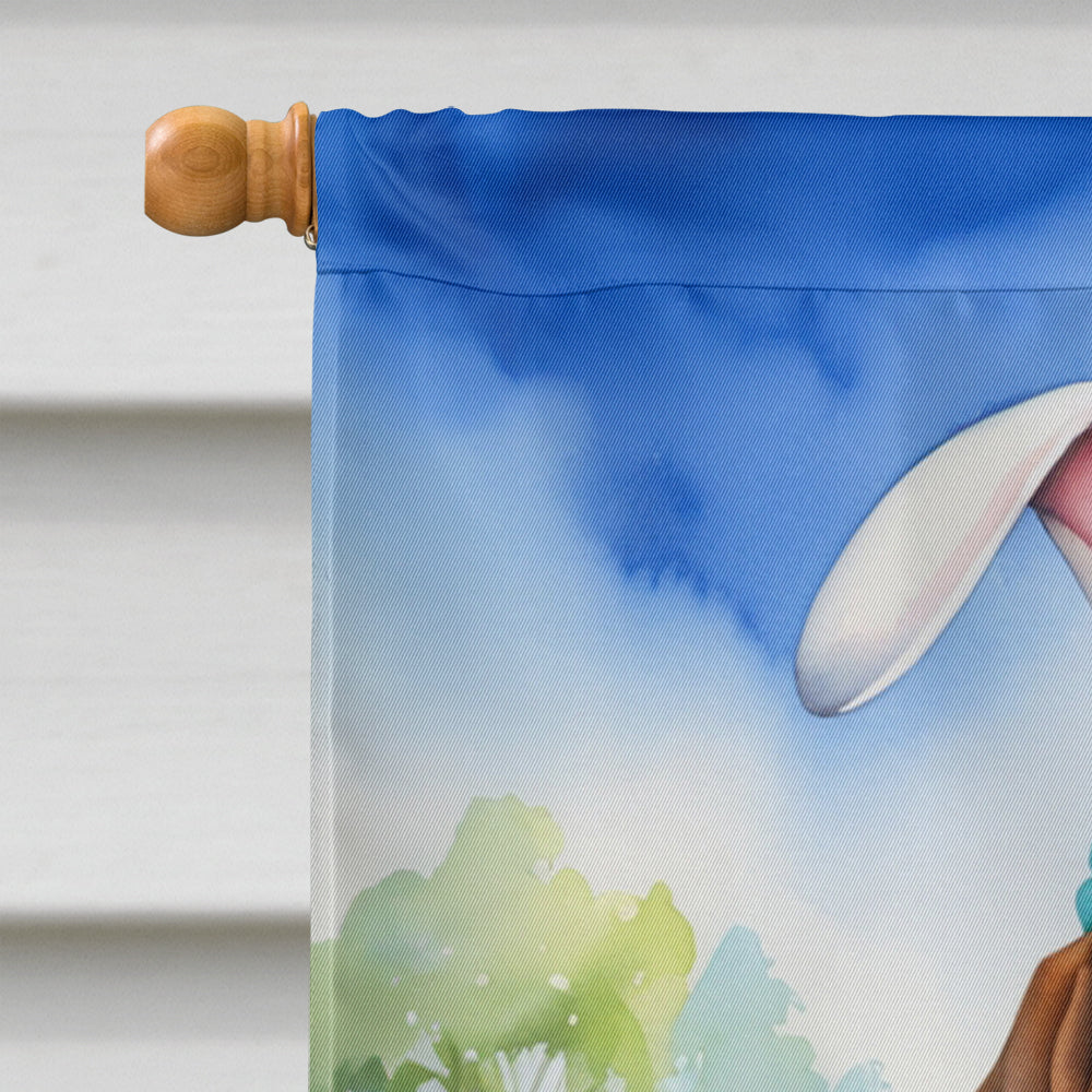 American English Coonhound Easter Egg Hunt House Flag 28x40 Porch Sleeve Pole Decorative Outside Yard Banner Artwork Wall Hanging, Polyester
