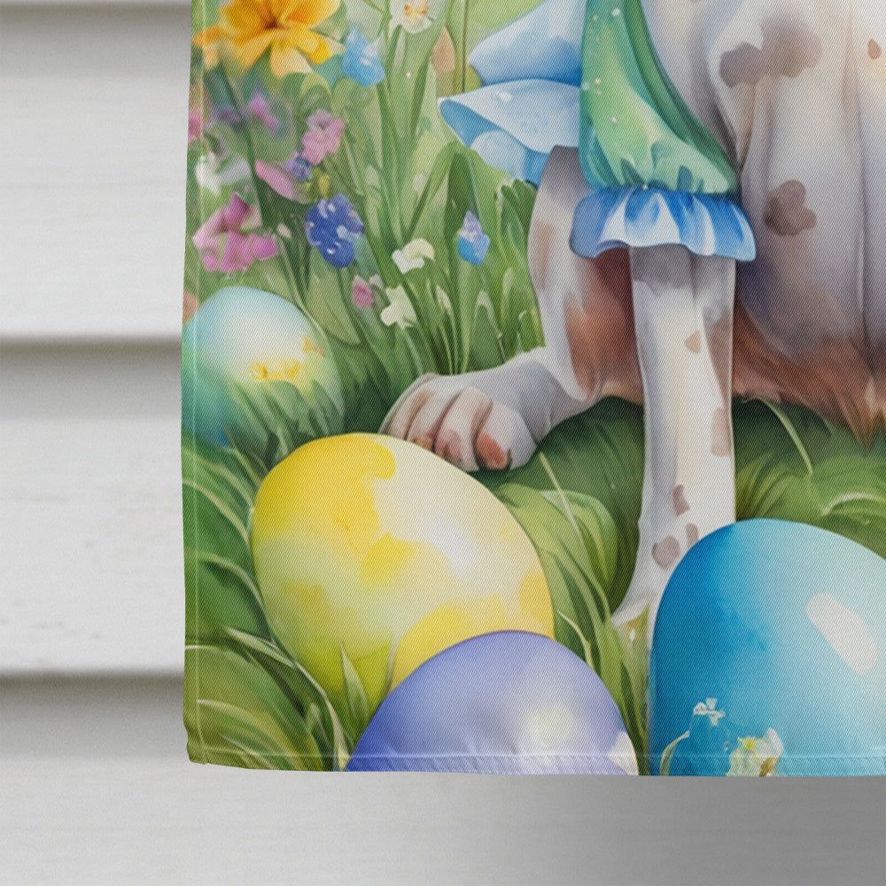 American English Coonhound Easter Egg Hunt House Flag 28x40 Porch Sleeve Pole Decorative Outside Yard Banner Artwork Wall Hanging, Polyester