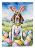 American English Coonhound Easter Egg Hunt House Flag 28x40 Porch Sleeve Pole Decorative Outside Yard Banner Artwork Wall Hanging, Polyester