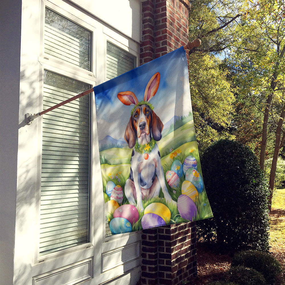 American English Coonhound Easter Egg Hunt House Flag 28x40 Porch Sleeve Pole Decorative Outside Yard Banner Artwork Wall Hanging, Polyester