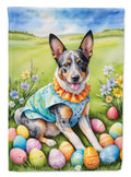 Australian Cattle Dog Easter Egg Hunt House Flag 28x40 Porch Sleeve Pole Decorative Outside Yard Banner Artwork Wall Hanging, Polyester
