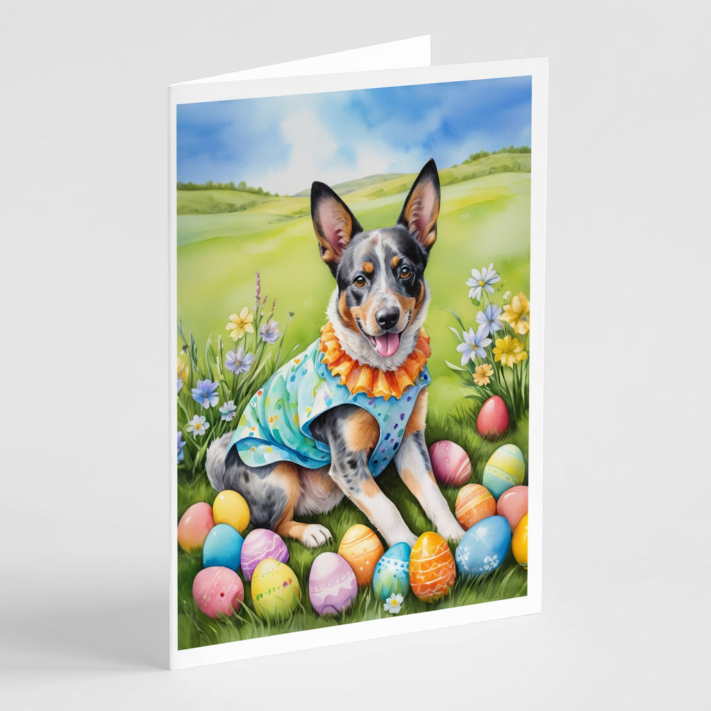 Australian Cattle Dog Easter Egg Hunt Greeting Cards Pack of 8 Blank Cards with Envelopes Whimsical A7 Size 5x7