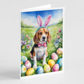 Beagle Easter Egg Hunt Greeting Cards Pack of 8 Blank Cards with Envelopes Whimsical A7 Size 5x7
