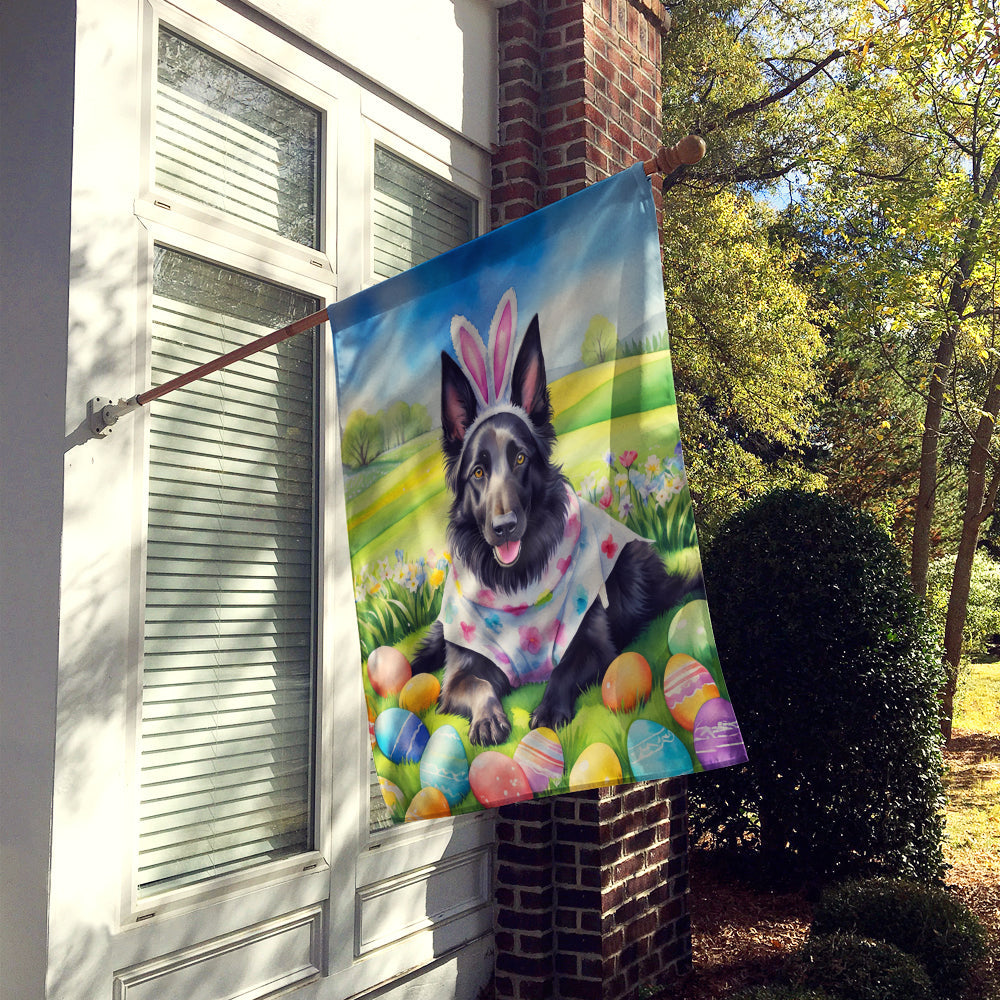 Belgian Sheepdog Easter Egg Hunt House Flag 28x40 Porch Sleeve Pole Decorative Outside Yard Banner Artwork Wall Hanging, Polyester