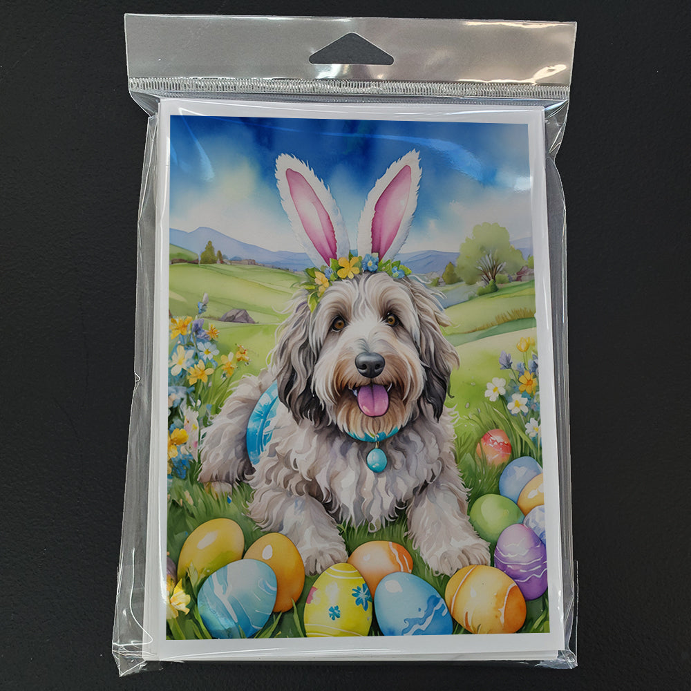 Bergamasco Sheepdog Easter Egg Hunt Greeting Cards Pack of 8 Blank Cards with Envelopes Whimsical A7 Size 5x7