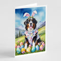 Bernese Mountain Dog Easter Egg Hunt Greeting Cards Pack of 8 Blank Cards with Envelopes Whimsical A7 Size 5x7