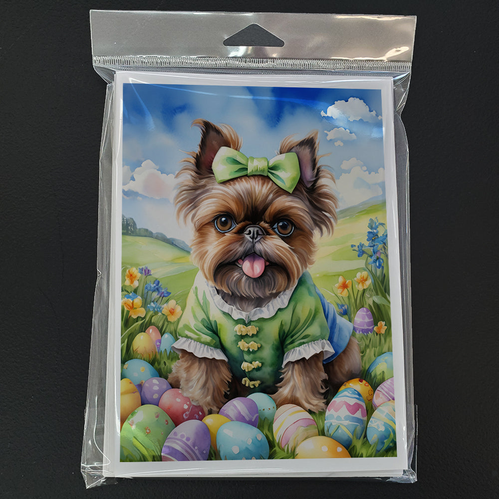 Brussels Griffon Easter Egg Hunt Greeting Cards Pack of 8 Blank Cards with Envelopes Whimsical A7 Size 5x7