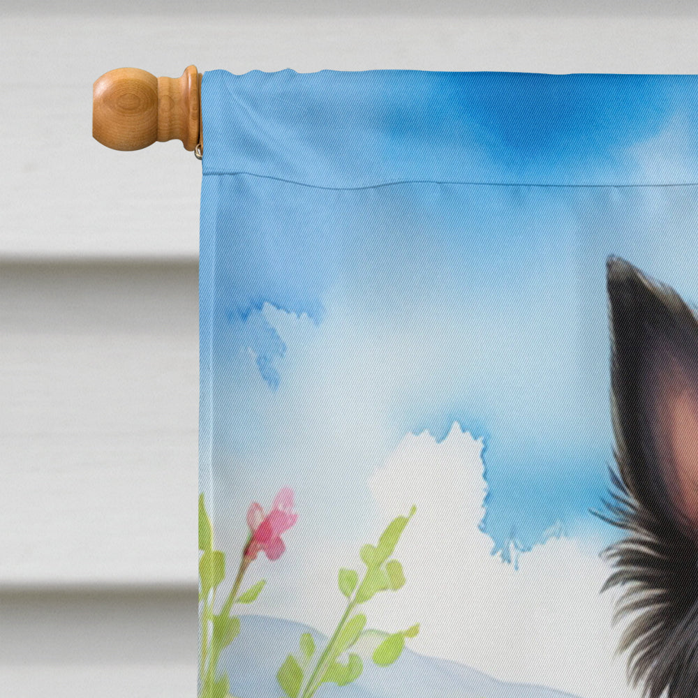 Cairn Terrier Easter Egg Hunt House Flag 28x40 Porch Sleeve Pole Decorative Outside Yard Banner Artwork Wall Hanging, Polyester