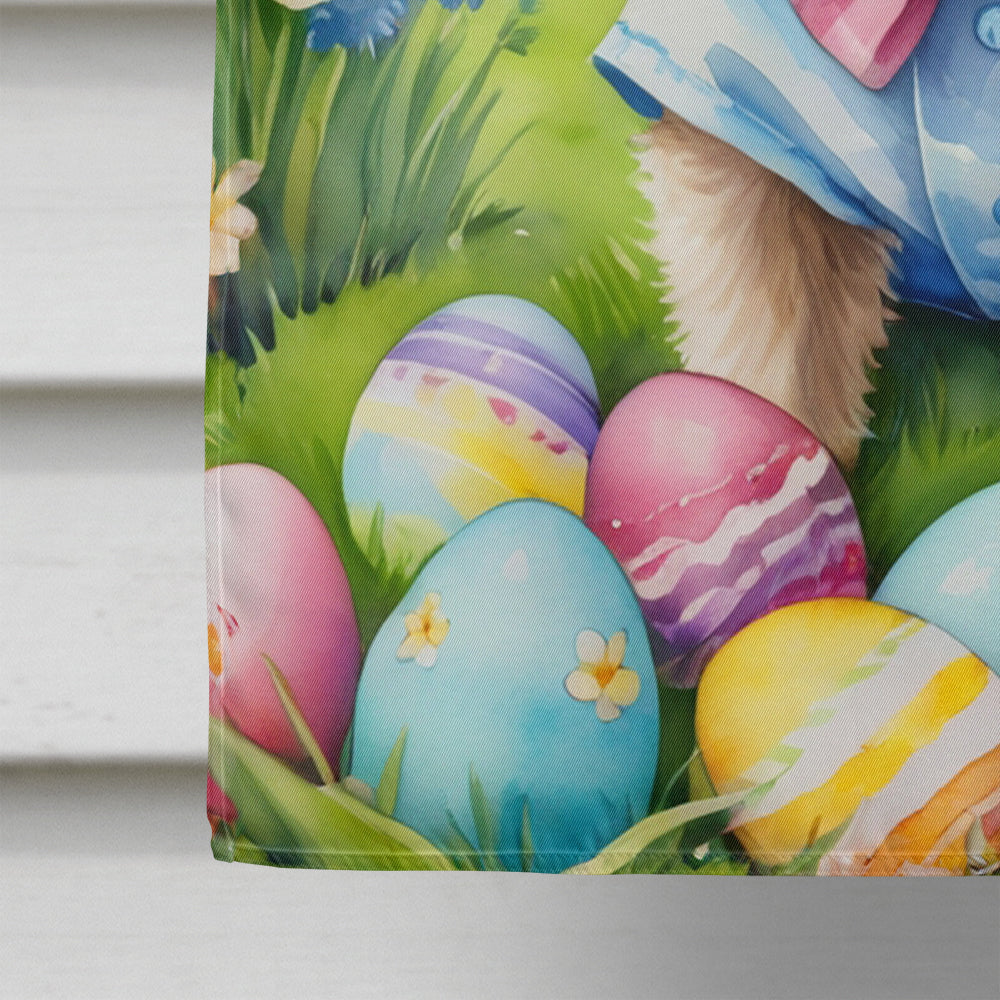 Cairn Terrier Easter Egg Hunt House Flag 28x40 Porch Sleeve Pole Decorative Outside Yard Banner Artwork Wall Hanging, Polyester