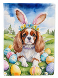 Cavalier Spaniel Easter Egg Hunt House Flag 28x40 Porch Sleeve Pole Decorative Outside Yard Banner Artwork Wall Hanging, Polyester