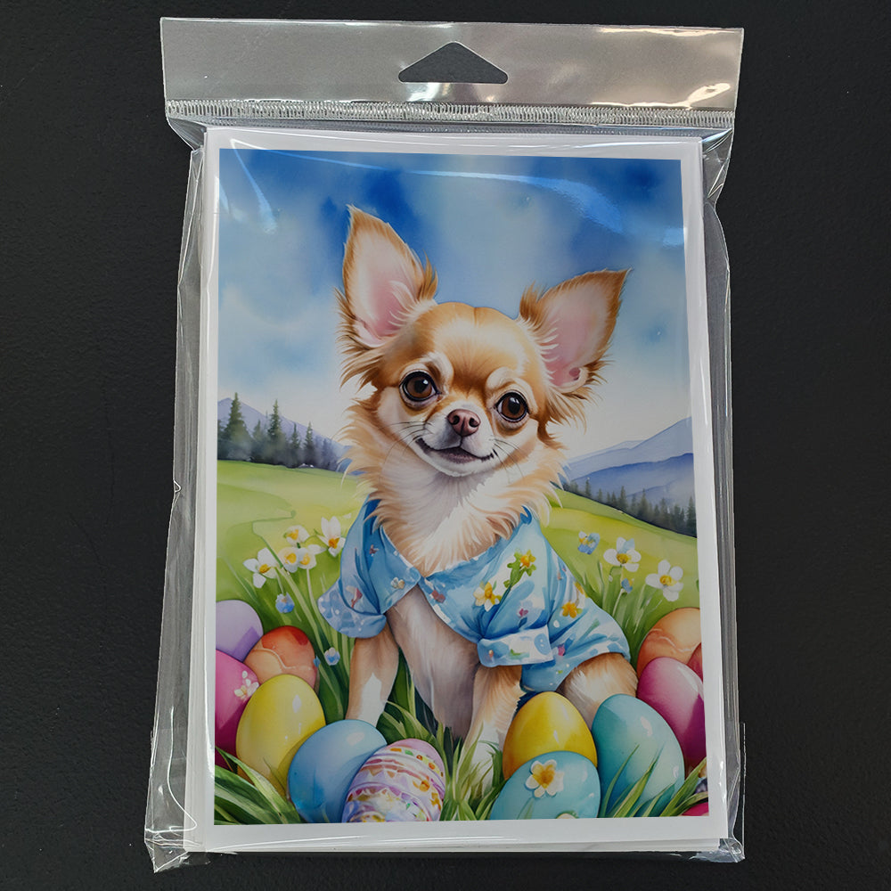 Chihuahua Easter Egg Hunt Greeting Cards Pack of 8 Blank Cards with Envelopes Whimsical A7 Size 5x7