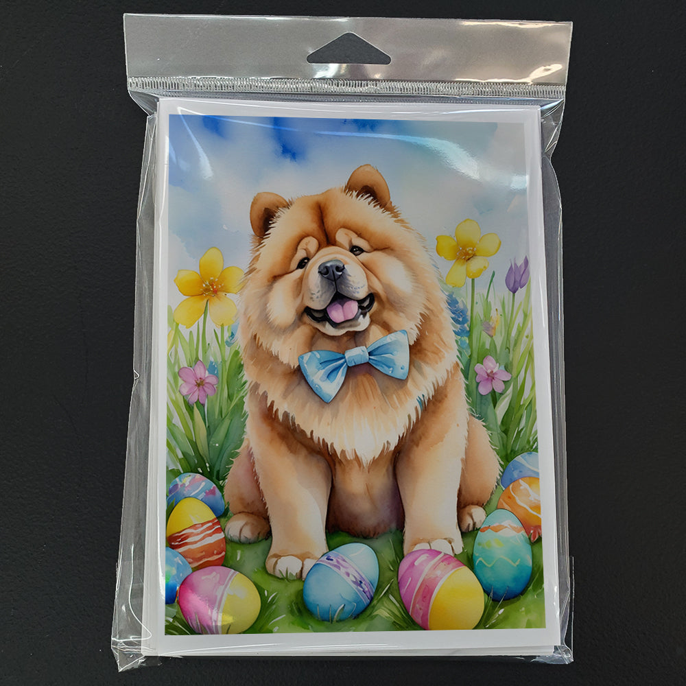 Chow Chow Easter Egg Hunt Greeting Cards Pack of 8 Blank Cards with Envelopes Whimsical A7 Size 5x7