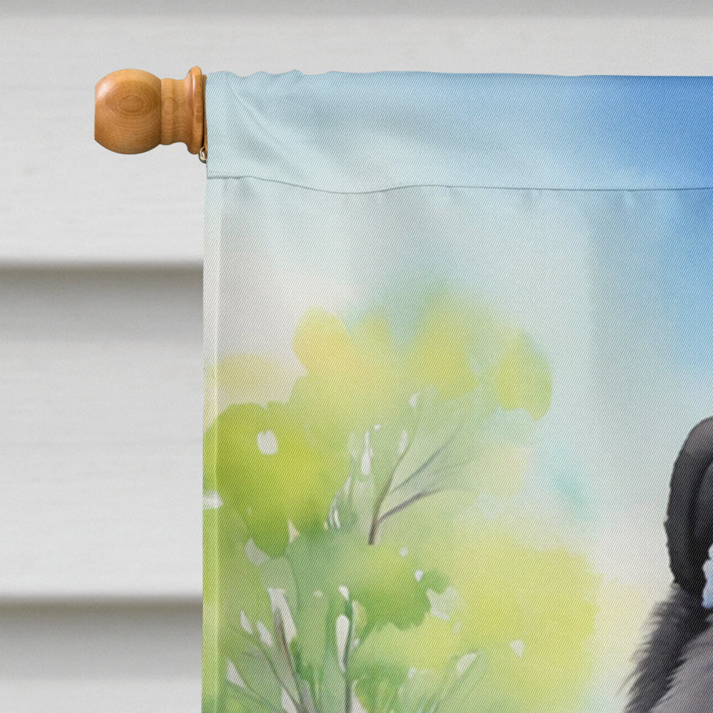 Chow Chow Easter Egg Hunt House Flag 28x40 Porch Sleeve Pole Decorative Outside Yard Banner Artwork Wall Hanging, Polyester