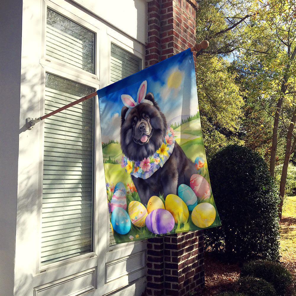 Chow Chow Easter Egg Hunt House Flag 28x40 Porch Sleeve Pole Decorative Outside Yard Banner Artwork Wall Hanging, Polyester