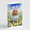 Cocker Spaniel Easter Egg Hunt Greeting Cards Pack of 8 Blank Cards with Envelopes Whimsical A7 Size 5x7