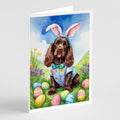 Cocker Spaniel Easter Egg Hunt Greeting Cards Pack of 8 Blank Cards with Envelopes Whimsical A7 Size 5x7