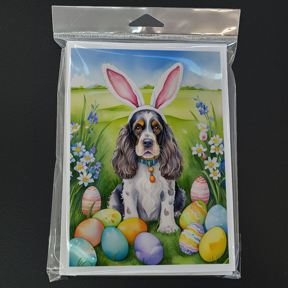 Cocker Spaniel Easter Egg Hunt Greeting Cards Pack of 8 Blank Cards with Envelopes Whimsical A7 Size 5x7