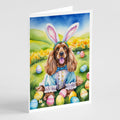 Cocker Spaniel Easter Egg Hunt Greeting Cards Pack of 8 Blank Cards with Envelopes Whimsical A7 Size 5x7