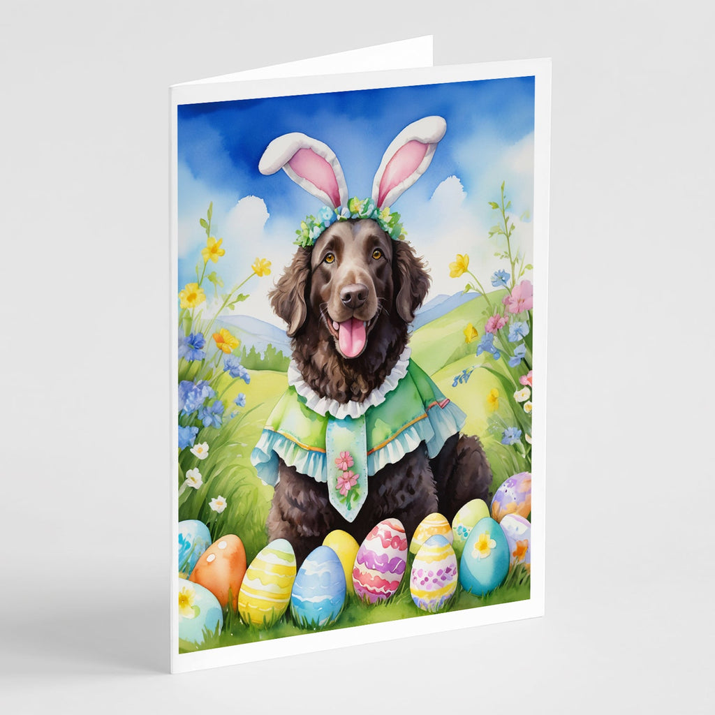 Curly-Coated Retriever Easter Egg Hunt Greeting Cards Pack of 8 Blank Cards with Envelopes Whimsical A7 Size 5x7