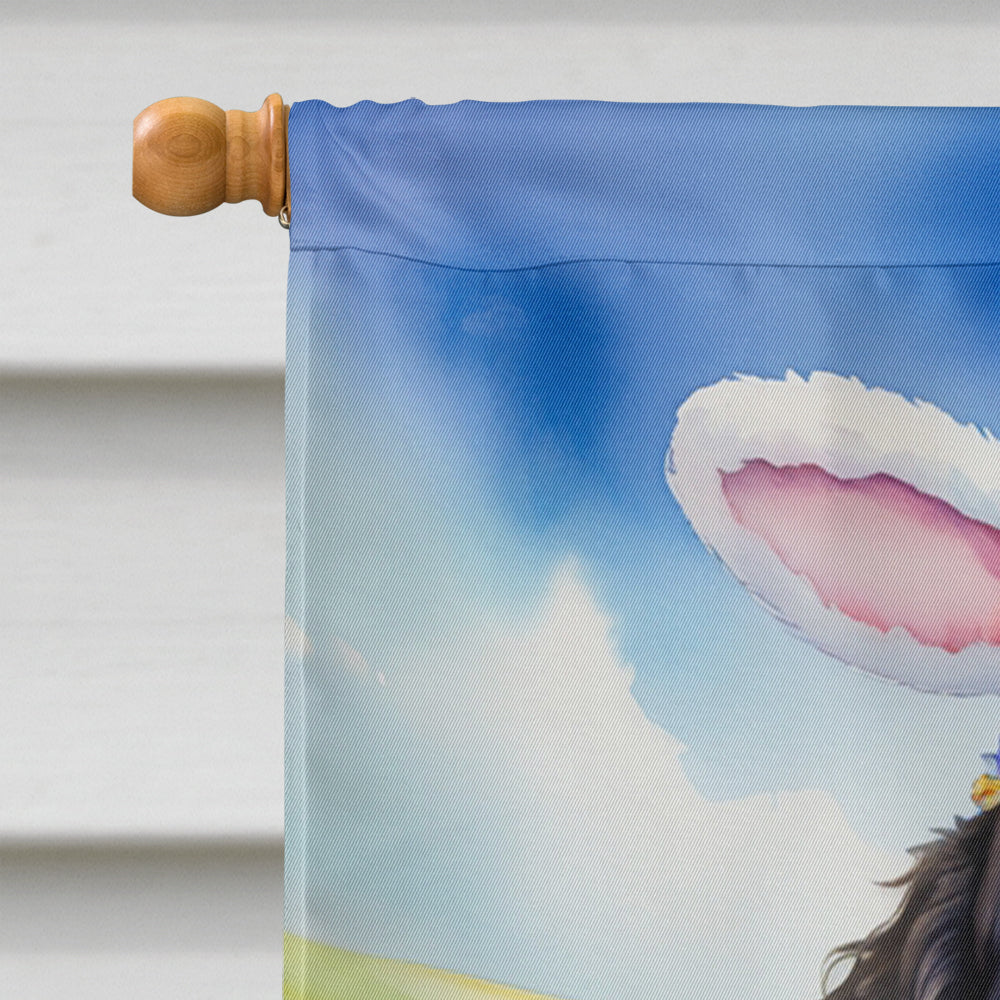 Curly-Coated Retriever Easter Egg Hunt House Flag 28x40 Porch Sleeve Pole Decorative Outside Yard Banner Artwork Wall Hanging, Polyester