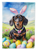 Dachshund Easter Egg Hunt House Flag 28x40 Porch Sleeve Pole Decorative Outside Yard Banner Artwork Wall Hanging, Polyester