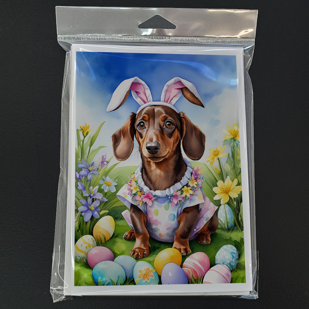 Dachshund Easter Egg Hunt Greeting Cards Pack of 8 Blank Cards with Envelopes Whimsical A7 Size 5x7