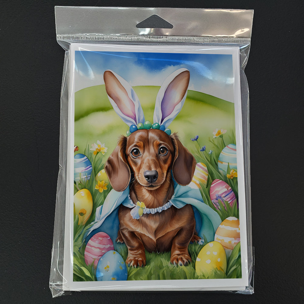 Dachshund Easter Egg Hunt Greeting Cards Pack of 8 Blank Cards with Envelopes Whimsical A7 Size 5x7