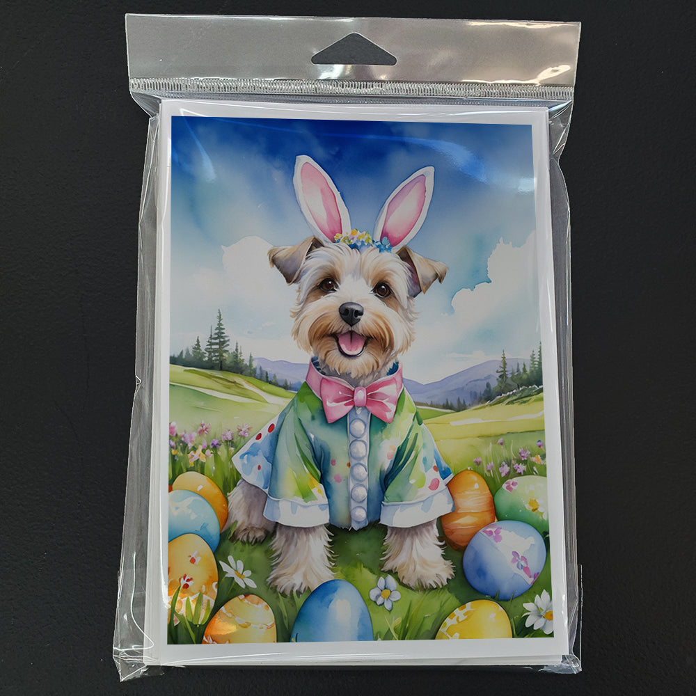 Dandie Dinmont Terrier Easter Egg Hunt Greeting Cards Pack of 8 Blank Cards with Envelopes Whimsical A7 Size 5x7