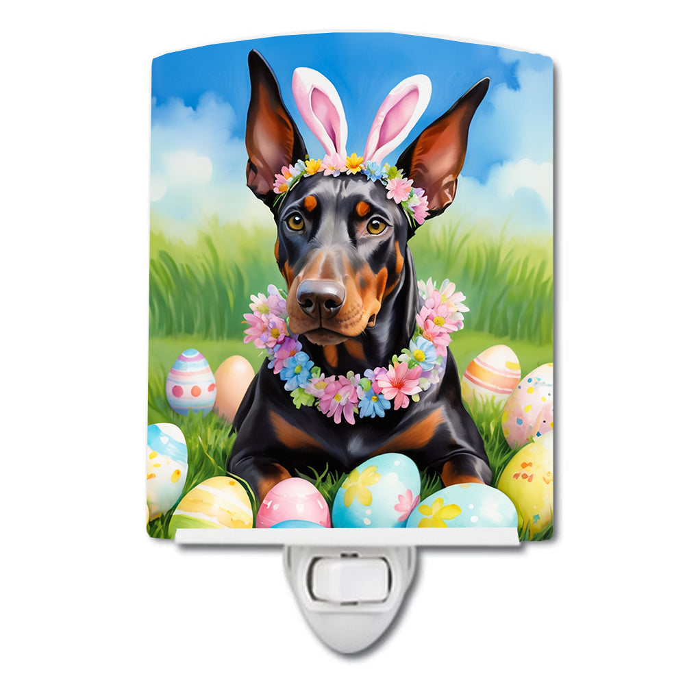 Doberman Pinscher Easter Egg Hunt Ceramic Night Light | Plug-In Accent Light