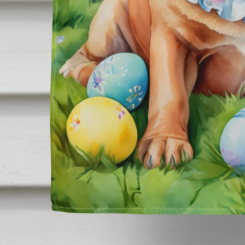 Dogue de Bordeaux Easter Egg Hunt House Flag 28x40 Porch Sleeve Pole Decorative Outside Yard Banner Artwork Wall Hanging, Polyester