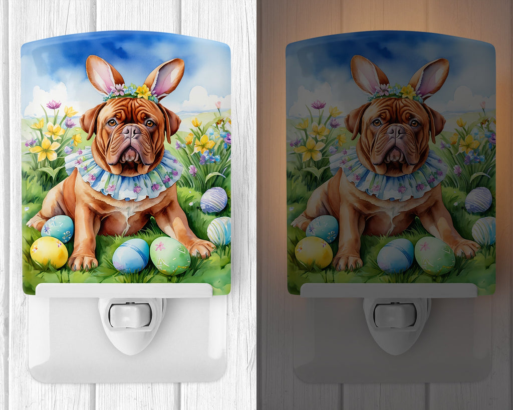 Dogue de Bordeaux Easter Egg Hunt Ceramic Night Light | Plug-In Accent Light
