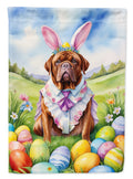 Dogue de Bordeaux Easter Egg Hunt House Flag 28x40 Porch Sleeve Pole Decorative Outside Yard Banner Artwork Wall Hanging, Polyester