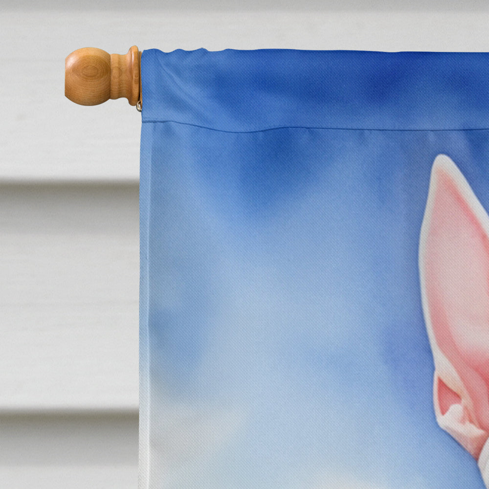 English Bull Terrier Easter Egg Hunt House Flag 28x40 Porch Sleeve Pole Decorative Outside Yard Banner Artwork Wall Hanging, Polyester