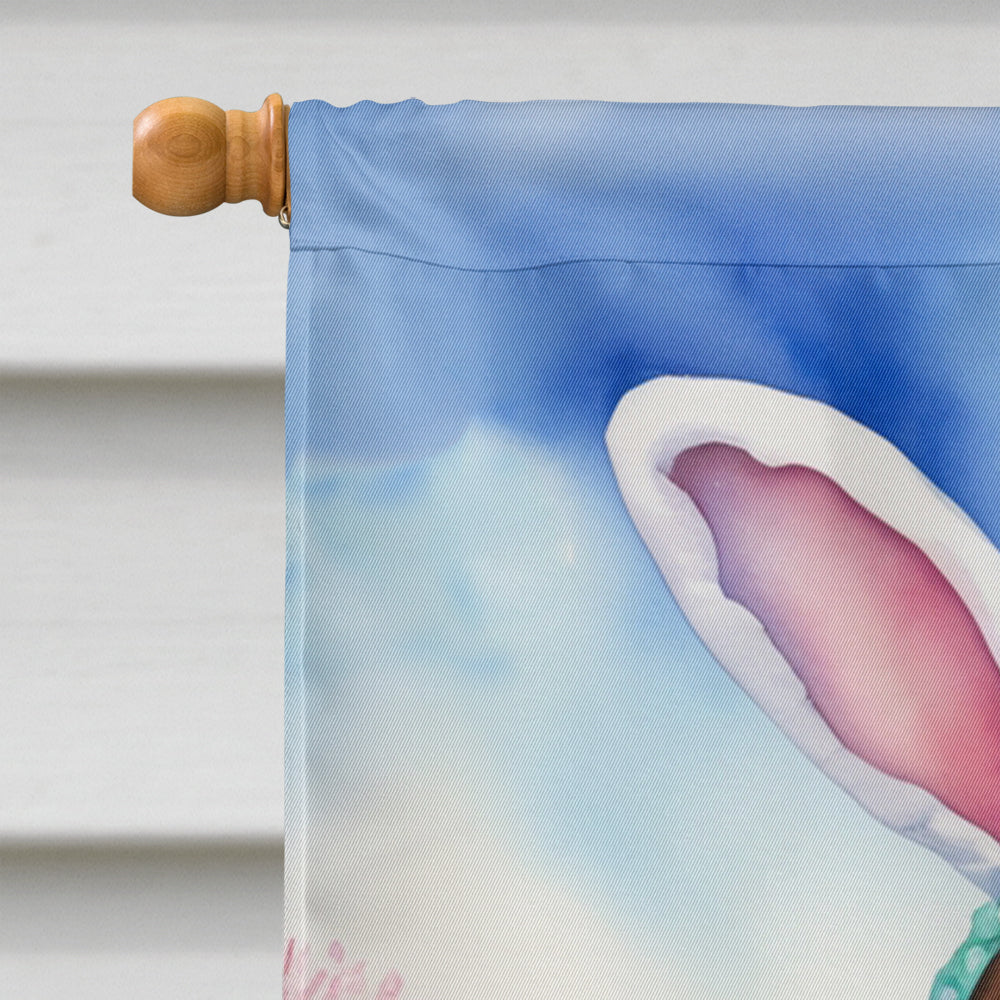 English Cocker Spaniel Easter Egg Hunt House Flag 28x40 Porch Sleeve Pole Decorative Outside Yard Banner Artwork Wall Hanging, Polyester